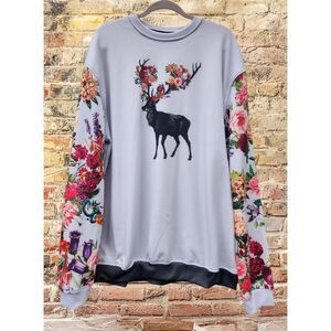 Fresh Hoods Men’s 3XL Graphic Deer Sweatshirt Streetwear Skater Urban